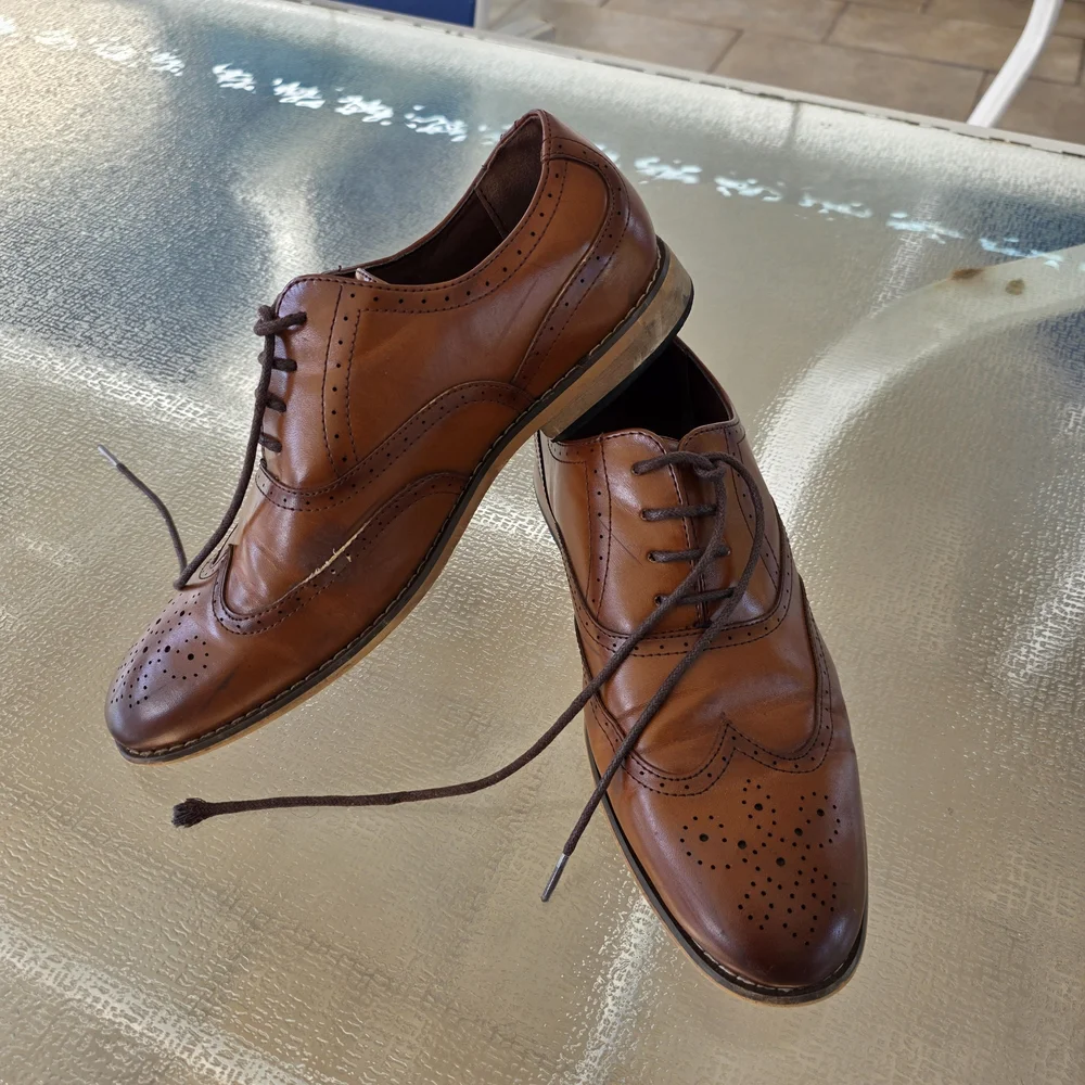 Stacy Adams Boys Brown Wingtip Oxfords Classic Dress Formal Shoes